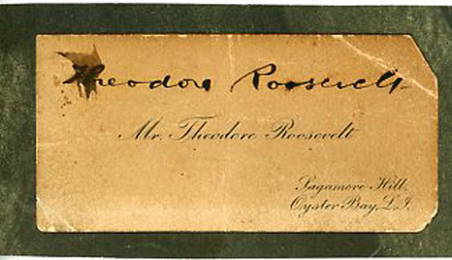 Theodore Roosevelt Signed Card