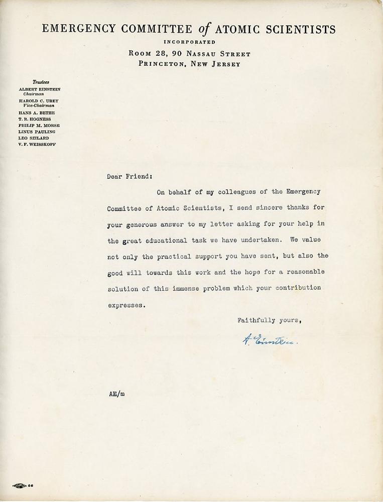 Albert Einstein Signed Letter (1 of 1)