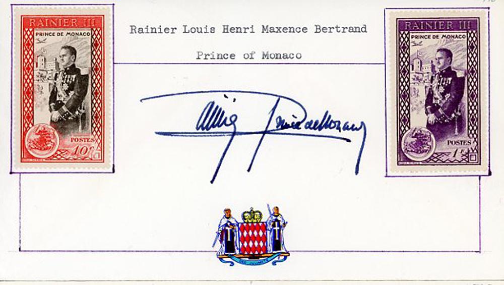 Prince Rainier and Princess Grace of Monaco Signed FDC (1 of 2)