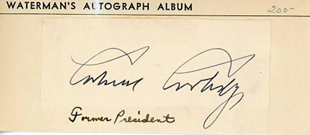 President Calvin Coolidge Signature Cut (1 of 1)