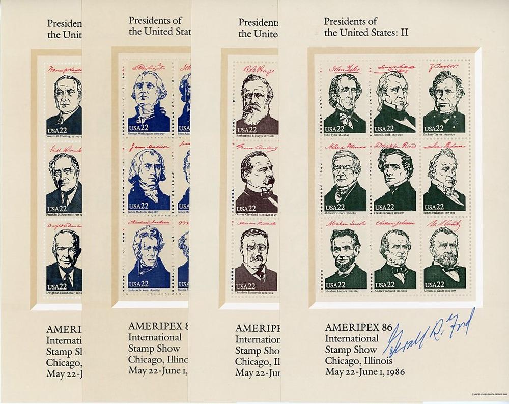 President Gerald Ford Signed Stamps (1 of 1)