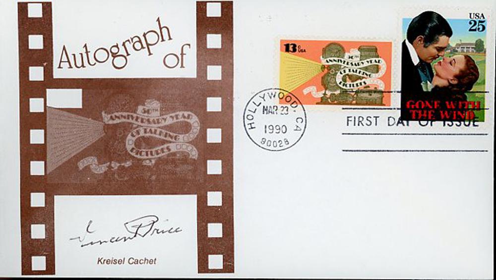 Vincent Price Signed FDC (1 of 1)