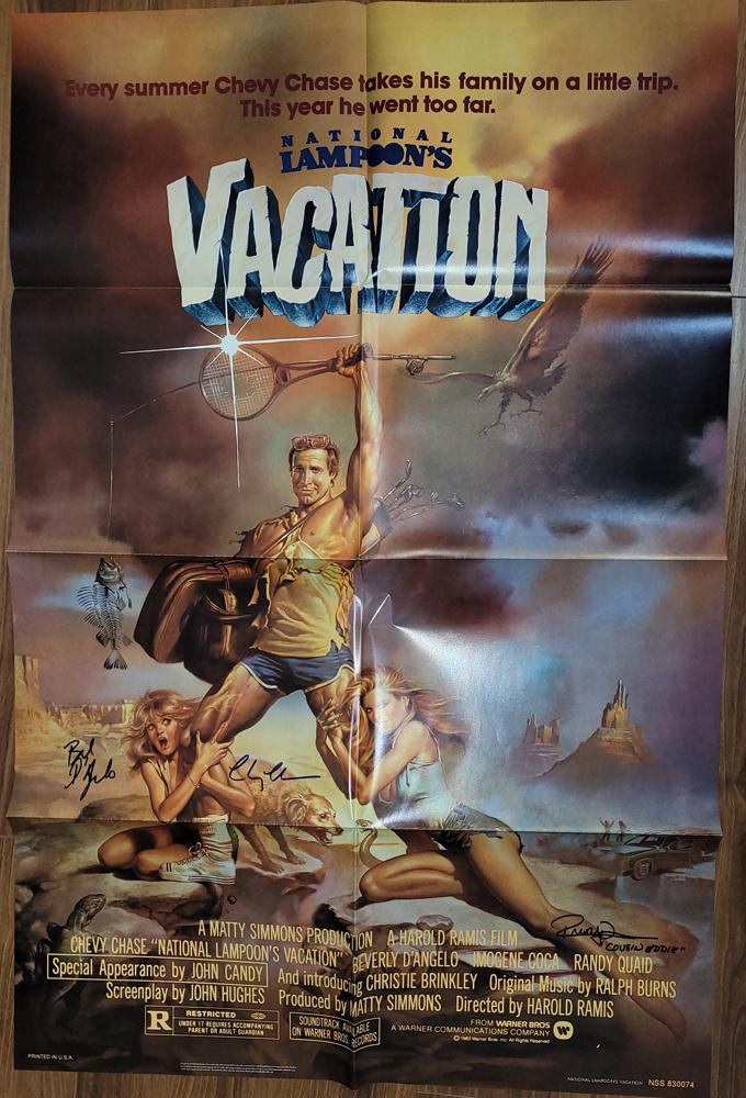 Chevy Chase Beverly D'Angelo Randy Quaid Signed Poster (1 of 1)