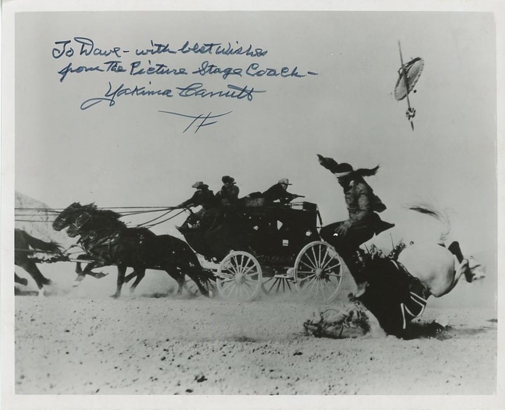 Yakima Canutt signed photograph: The most famous stunt man of his era he did many of the stunts in Gone with the Wind and was a soldier in scenes with COA