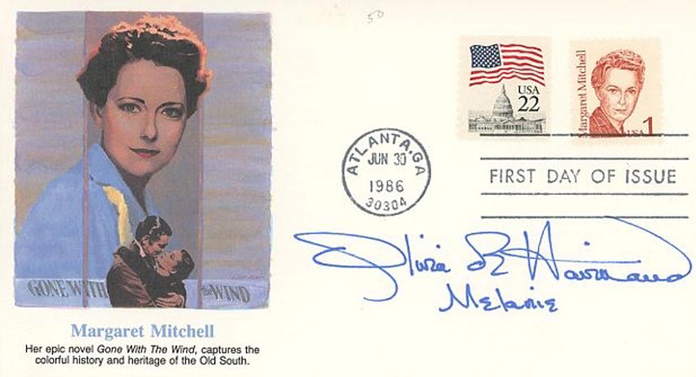 Olivia DeHavilland GWTW FDC signed (1 of 1)