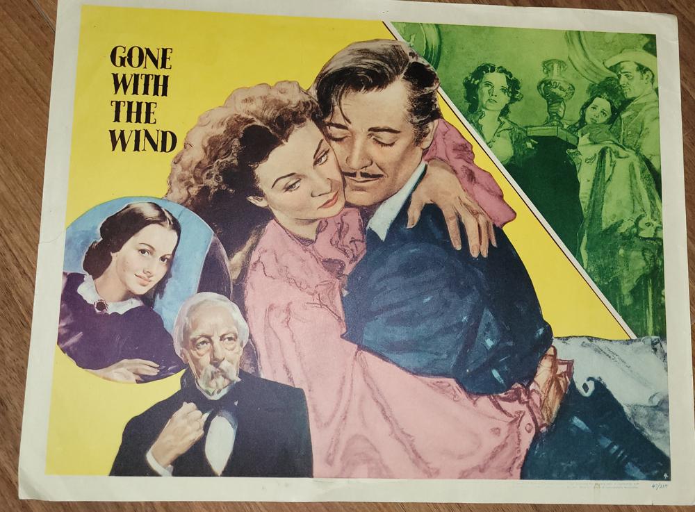 Gone with the Wind early lobby card: 40s release early GWTW lobby card