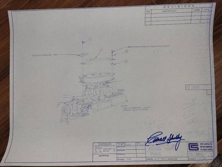 Carroll Shelby signed Mustang blueprint (1 of 1)