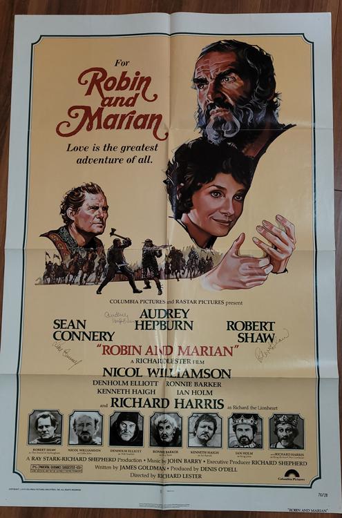 Robin and Marion cast signed movie poster (1 of 1)
