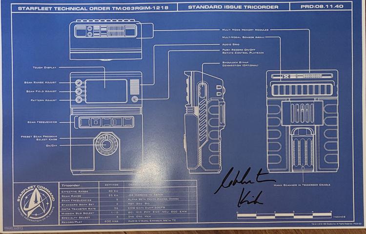 Stat Trek Tricorder blueprint signed (1 of 1)