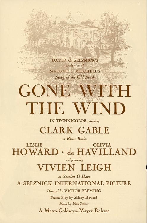 Gone with the Wind original film premiere program (1 of 1)