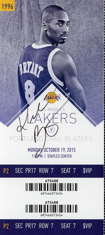 Kobe Bryant signed game ticket Steiner (1 of 1)