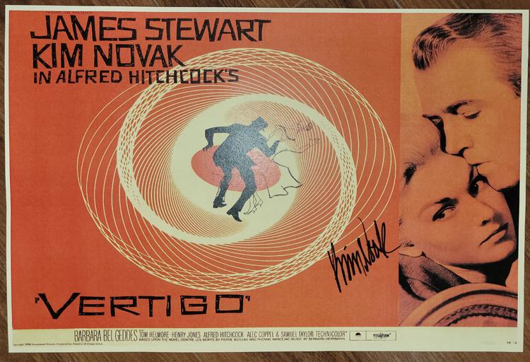 Vertigo signed poster by Kim Novak (1 of 1)