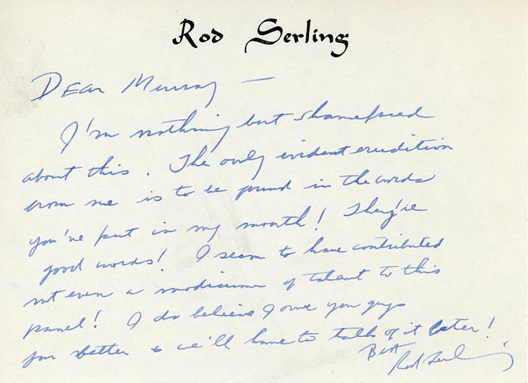 Rod Serling rare letter (1 of 1)
