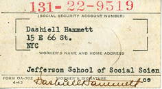 Dashielle Hammetts personal signed social security card