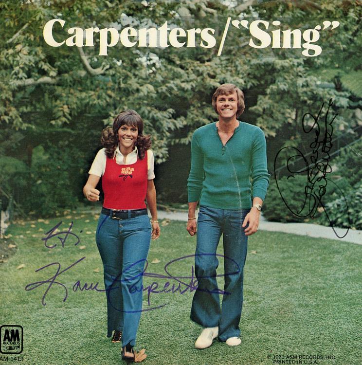 Carpenters signed 45 rpm sleeve (1 of 1)