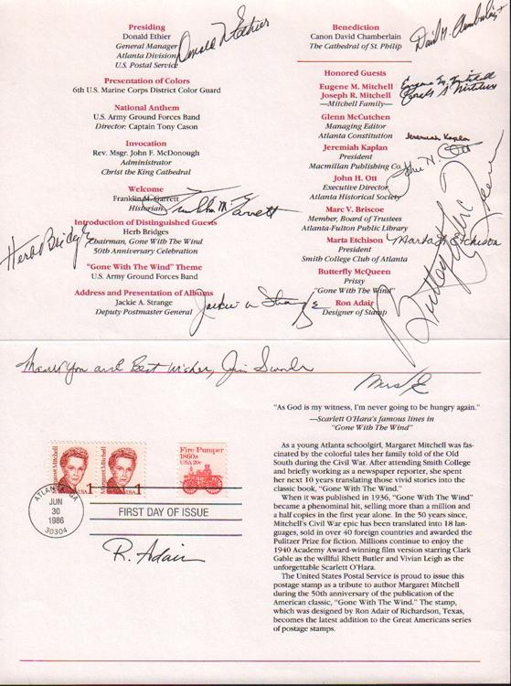Gone with the Wind stamp dedication (1 of 1)