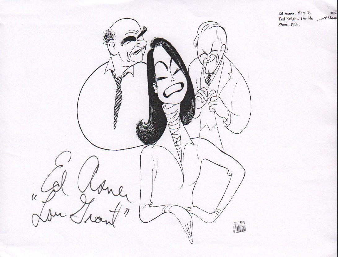 Ed Asner signed Hirschfeld print (1 of 1)