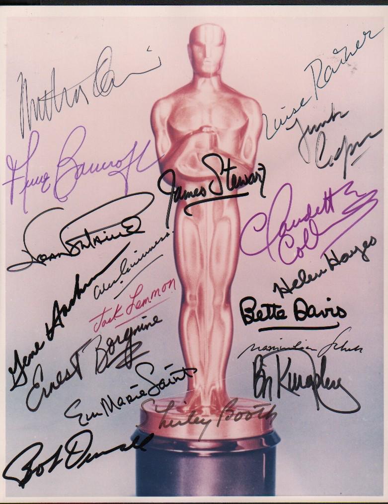 A RARE color 8x10 of an Oscar statue signed by a (1 of 1)