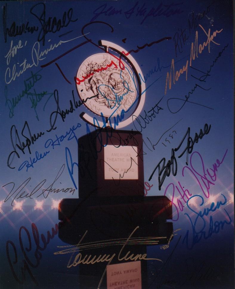 A rare color 8x10 of a Tony Award statue signed by a (1 of 1)