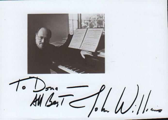 A 5x7 signed in the 70s by Williams the rare composer: A 5x7 signed in the 70s by Williams the rare composer of Star Wars Indiana Jones and SO many more with COA