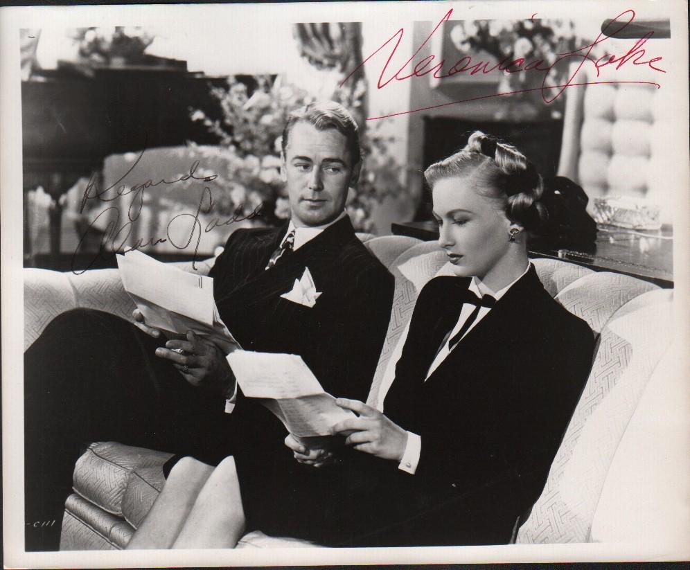 Veronica Lake and Alan Ladd signed photograph (1 of 1)