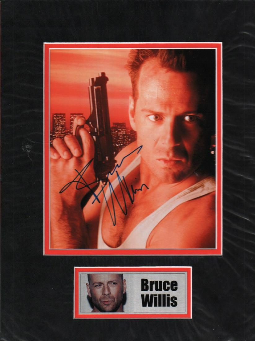 Bruce Willis signed Die Hard photo matted (1 of 1)