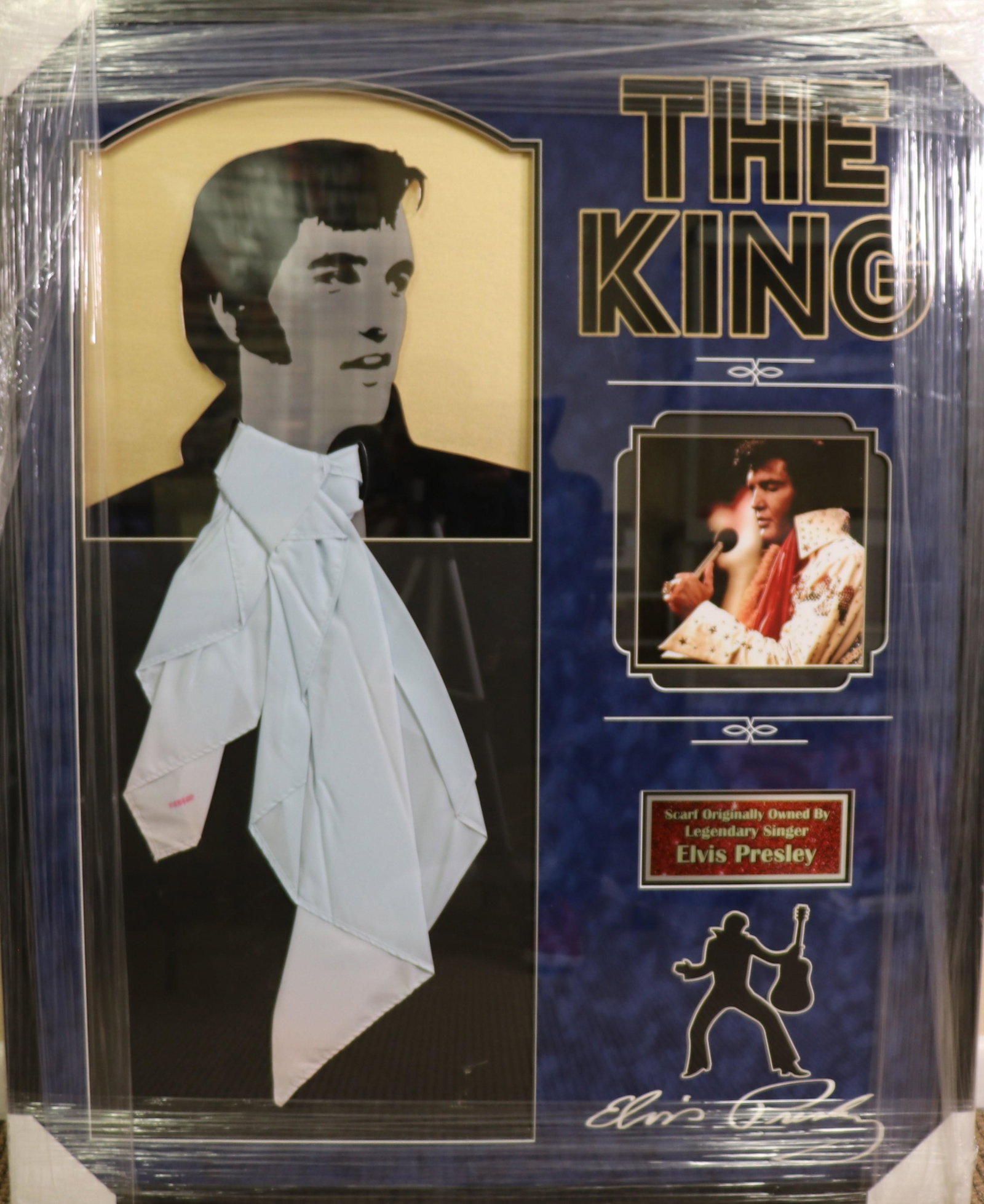 Elvis Presley stage worn scarf framed (1 of 1)