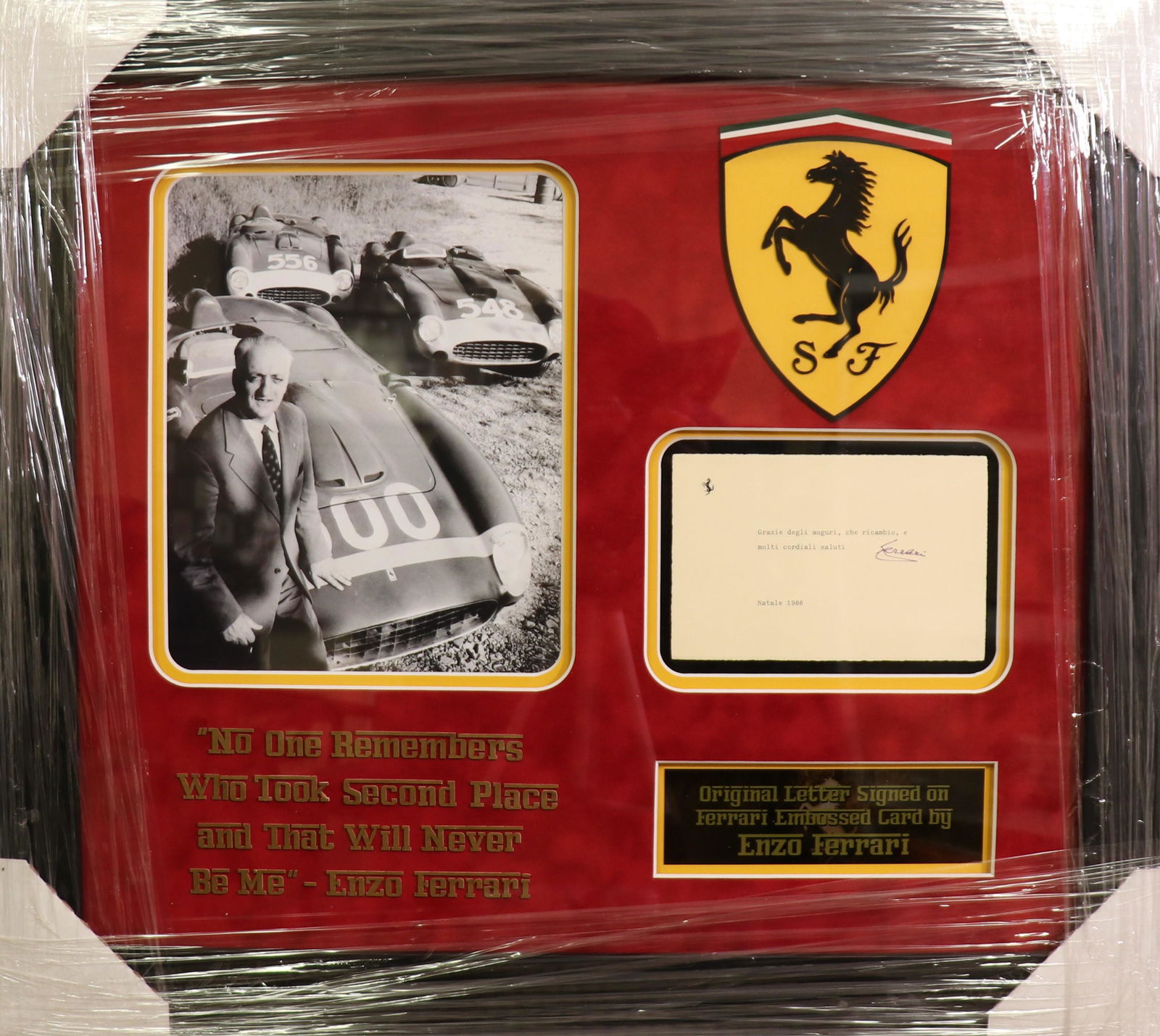 Enzo Ferrari letter signed framed (1 of 1)