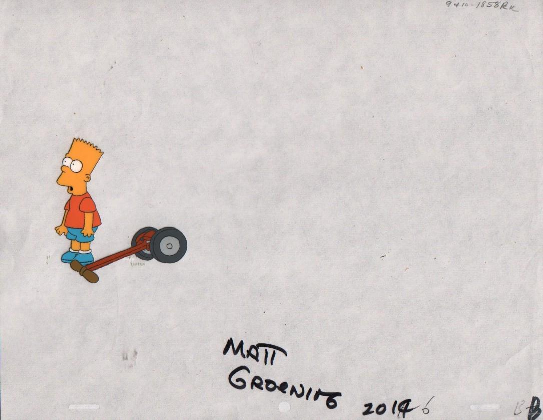Bart Simpson original animation cel signed Matt (1 of 1)