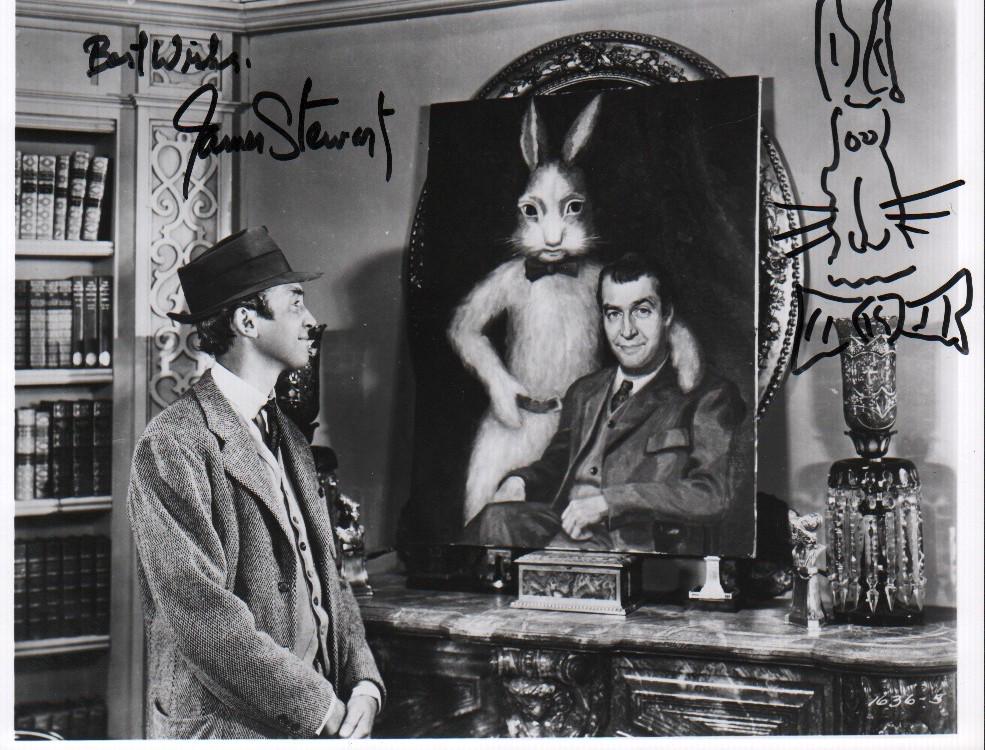Jimmy Stewart Harvey sketch signed ON Harvey photograph (1 of 1)
