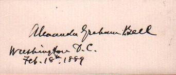 Alexander Graham Bell rare full signed calling card