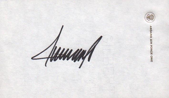 Donald Trump signed Air Force One stationary (1 of 1)