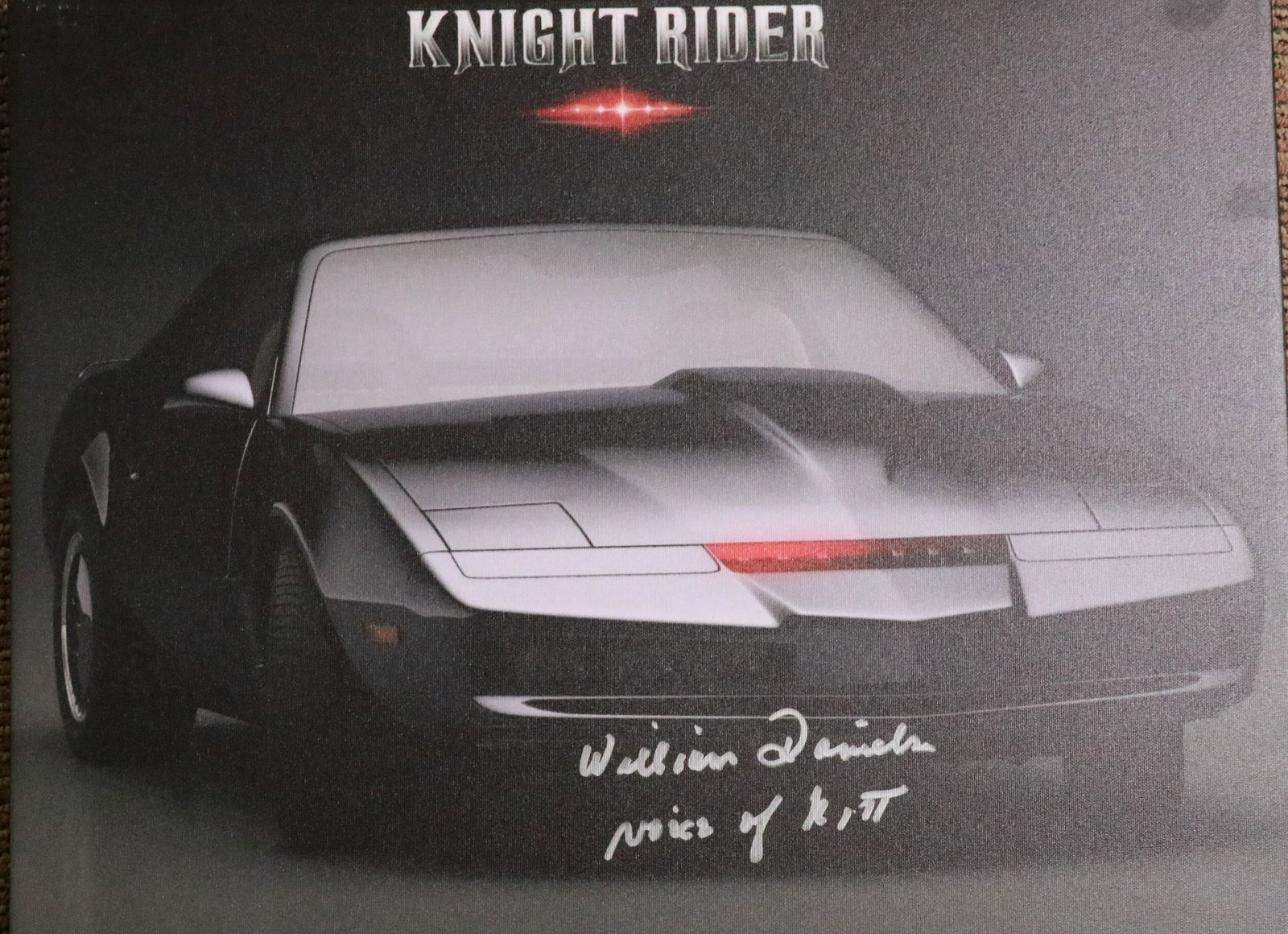 Knight Rider canvas lithograph 11x14 stretched on board: A canvas one of only 25 11x14 ever signed of the KITT car from Knight Rider signed by William Daniels with COA