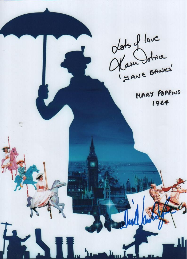 Mary Poppins signed 11x17 by Dick Van Dyke and Karen Dotrice (1 of 1)