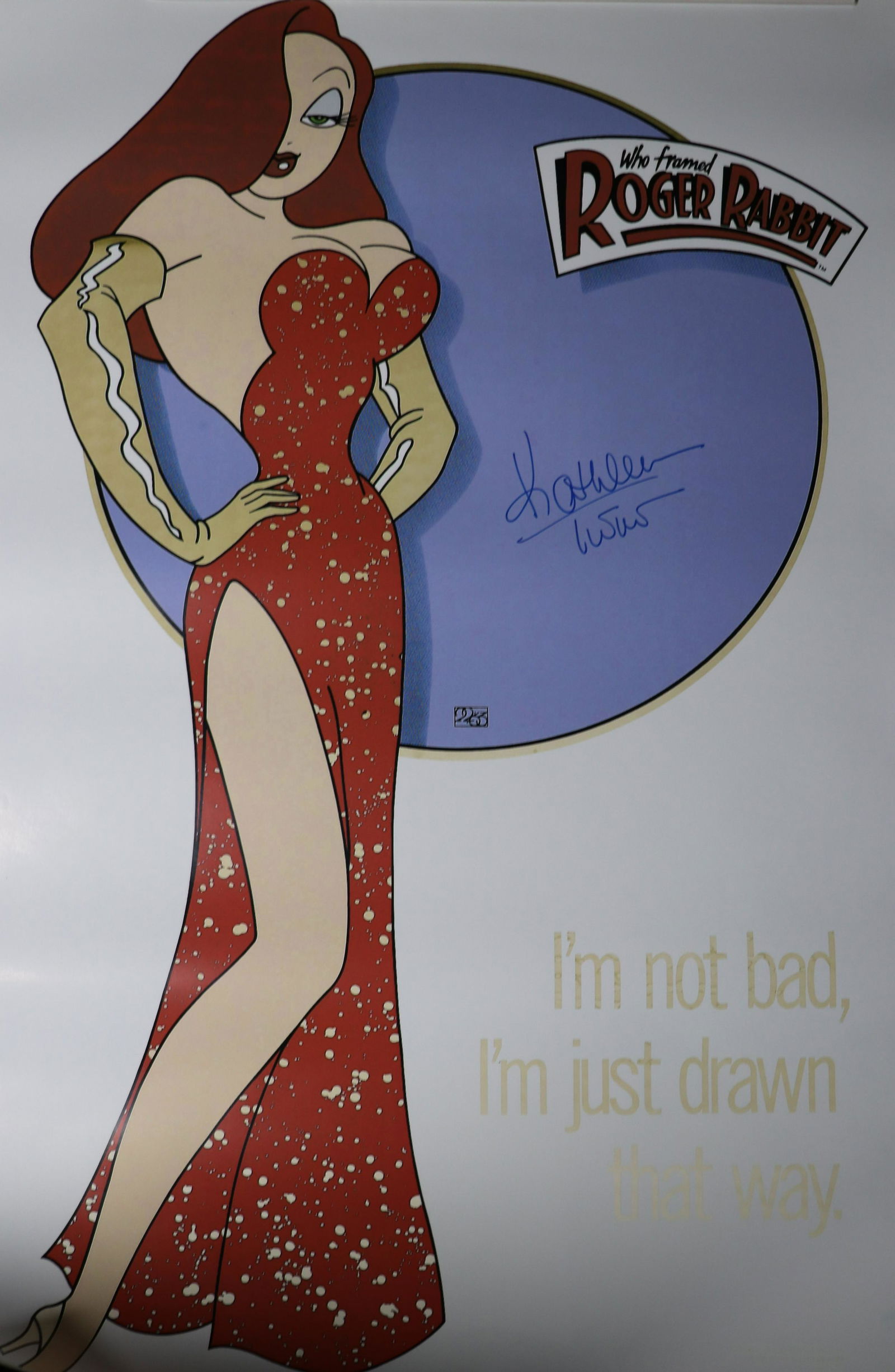 Kathleen Turner 27x41 Roger Rabbit poster signed (1 of 1)