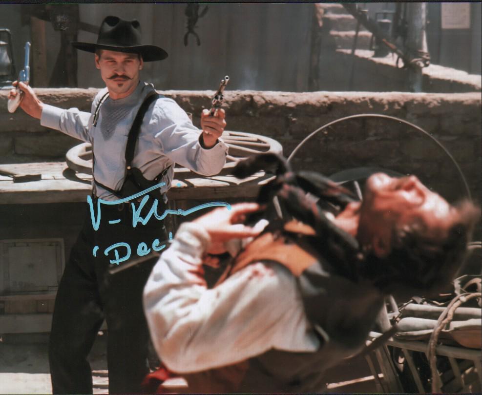 Val Kilmer Tombstone signed photograph: A Tombstone scene shot signed by Kilmer with COA