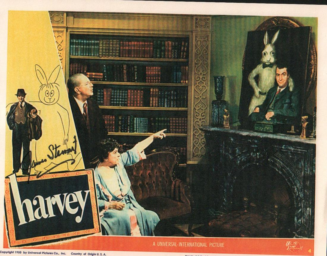 Jimmy Stewart Harvey signed lobby card repro (signature is real card is a repro) (1 of 1)