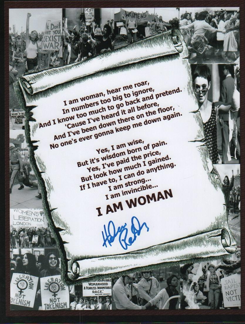 Helen Reddy signed lyrics to I am Woman (1 of 1)