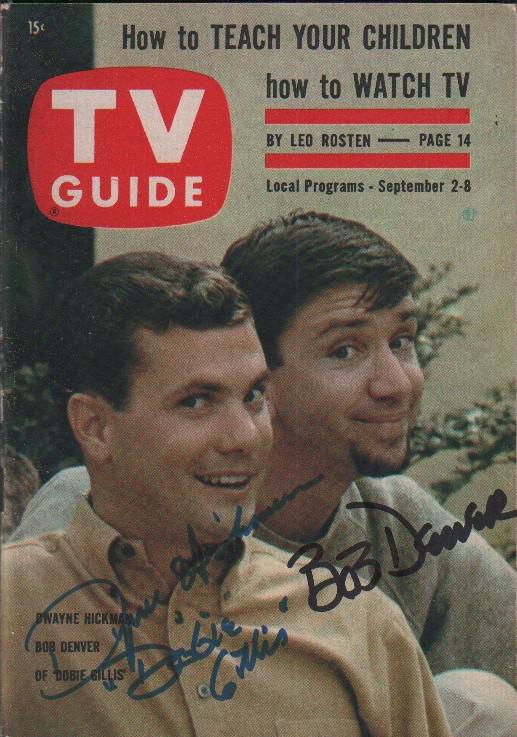 Dobie Gillis signed TV Guide by stars Bob Denver and Dwayne Hickman (1 of 1)