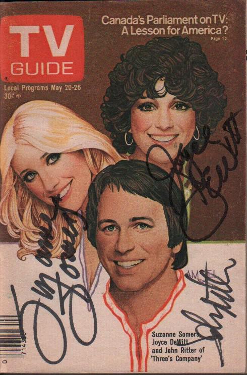 Three's Company cast signed TV Guide (1 of 1)