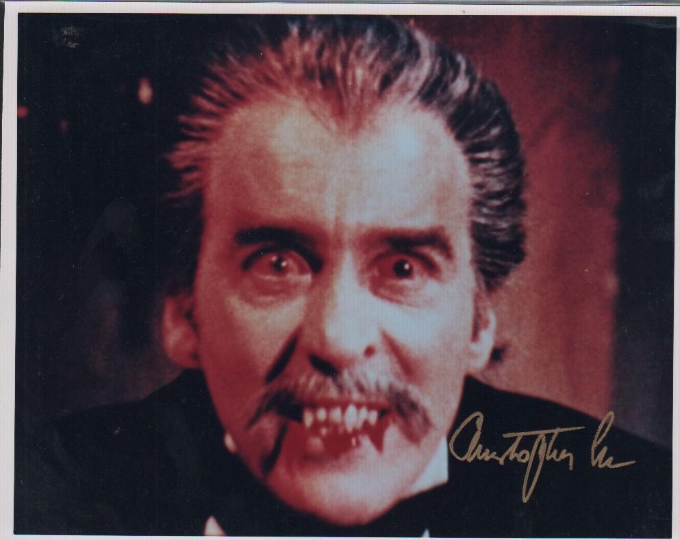 Christopher Lee signed Dracula photograph (1 of 1)