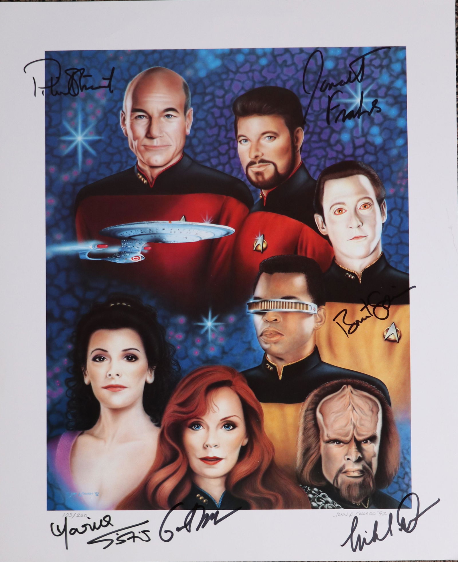 Star Trek Next Generation cast signed art print (1 of 1)