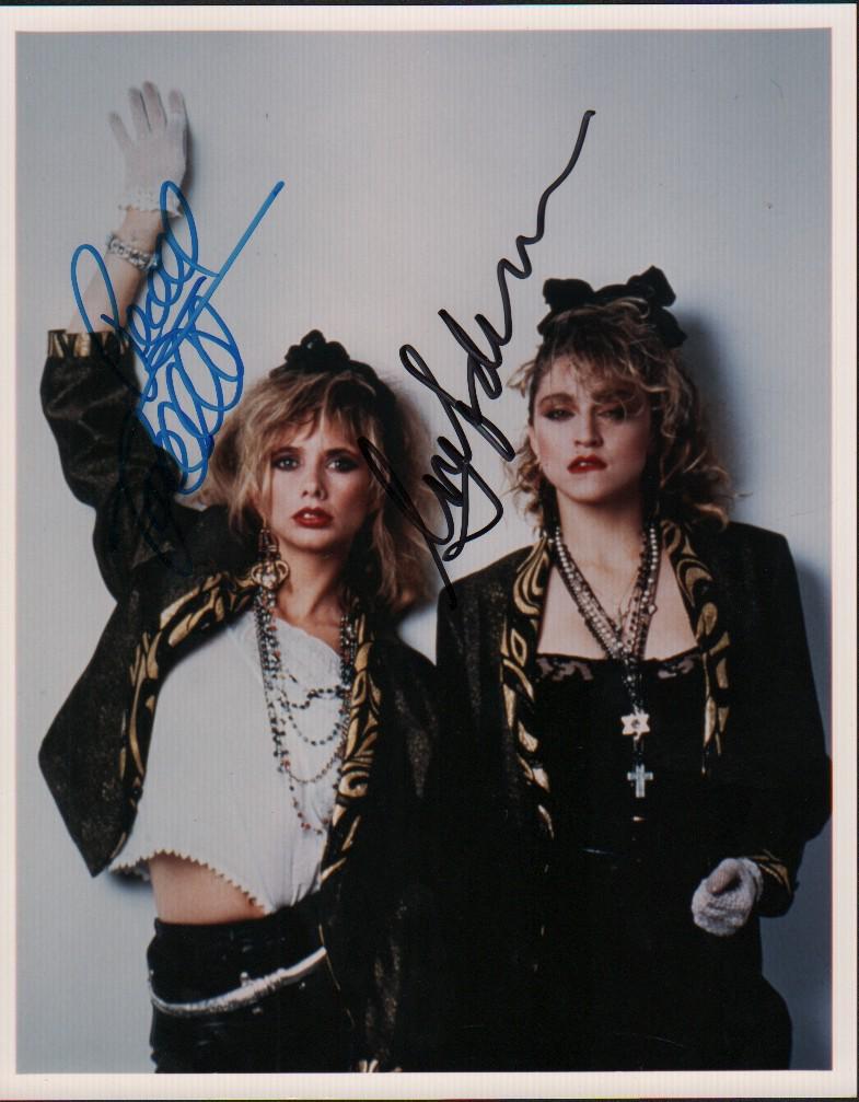 Desperatley Seeking Susan cast signed photograph Madonna and Roseanna Arquette (1 of 1)