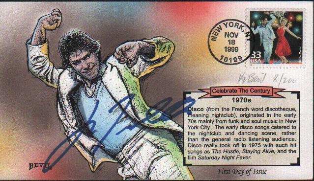 John Travolta signed FDC hand colored (1 of 1)