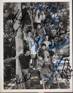 Brady Bunch original vintage cast photograph signed by EVERYONE: A RARE vintage original signed 8x10 we have never seen before signed by all six children plus Ann B Davis (maid) Florence Henderson (mom deceased) and rarest of all Robert Reed (dad) DO NOT OVERLOOK t