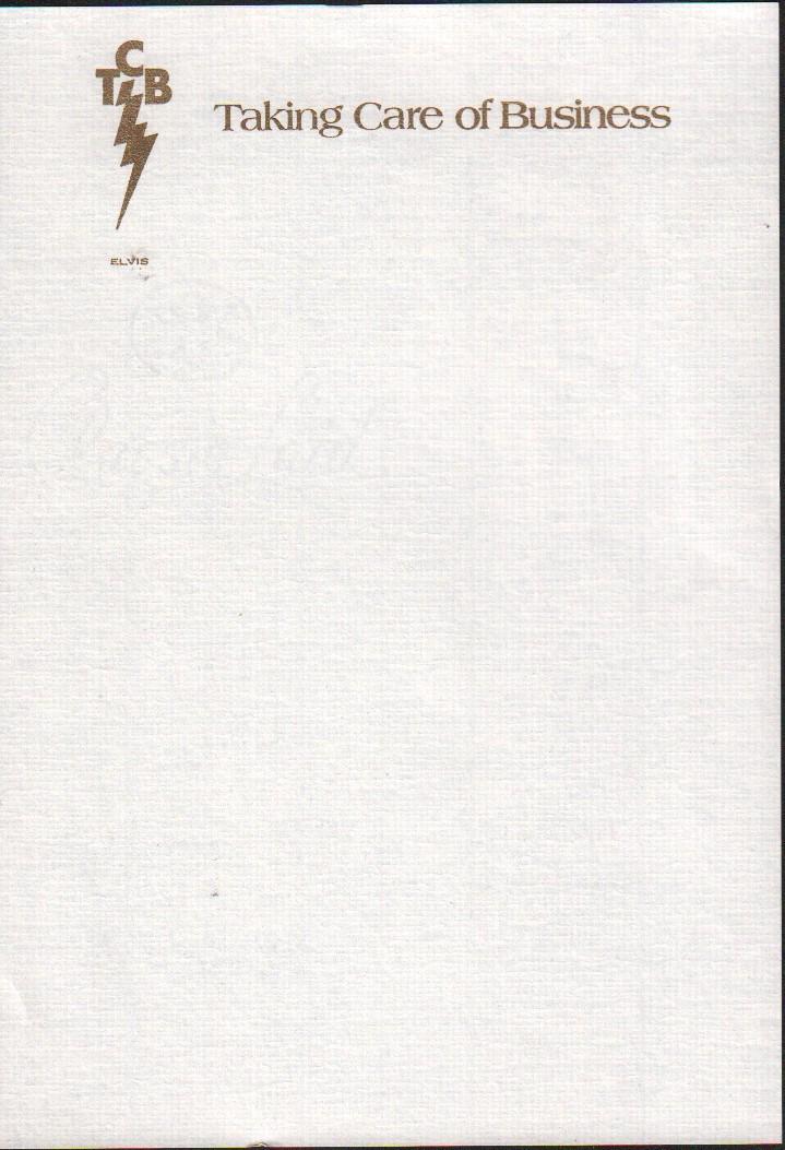 Elvis Presley personal sheet of his stationary (1 of 1)
