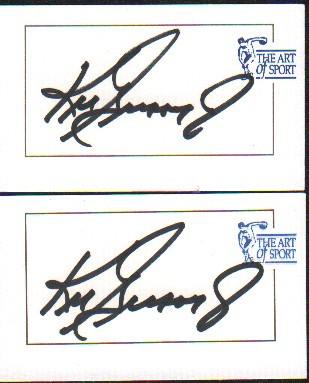 Pair of signed cards of Ken Griffey Jr used on sports statues years ago (1 of 1)