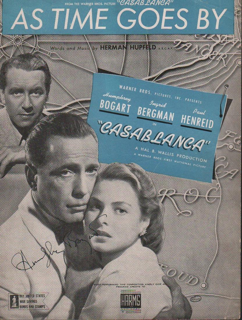 Humhrey Bogart Casablanca sheet music signed RARE (1 of 1)
