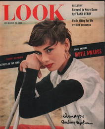 Audrey Hepburn rare signed LOOK magazine