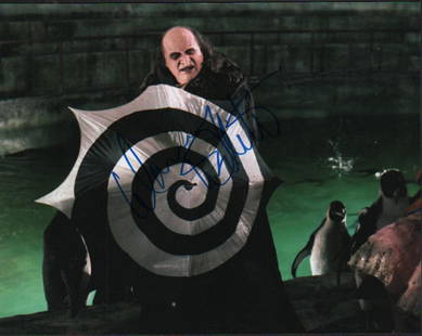 Danny DeVito Penguin signed photograph: A color as Batmans foe the Penguin signed 8x10 by actor Danny DeVito with COA